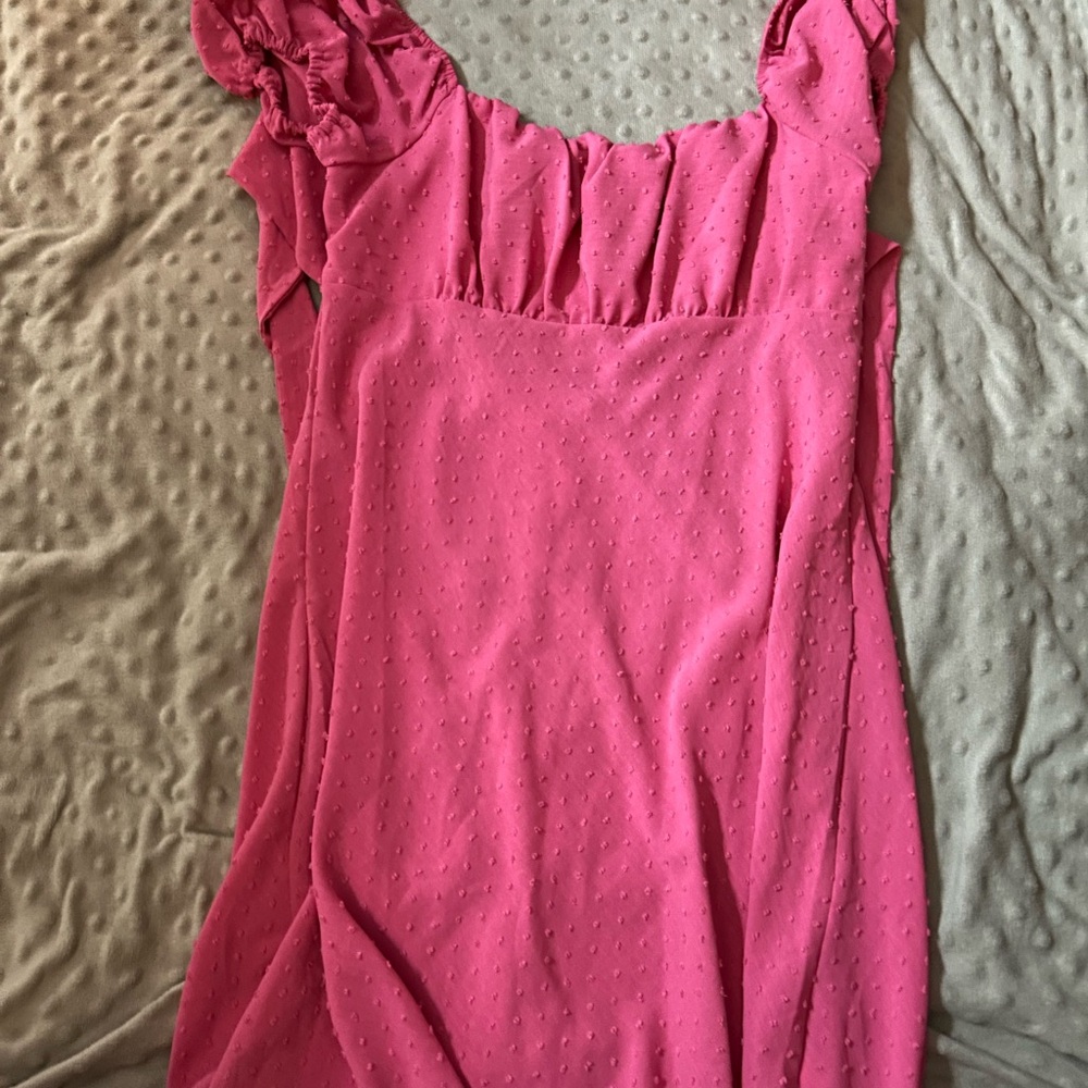Pink Ruffled Women's Dress